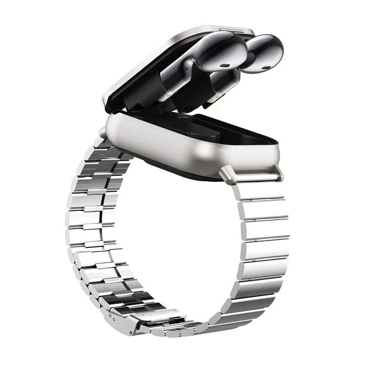 ⌚Smartwatch and Bluetooth headset 2-in-1, full-screen touch, Bluetooth calling, sports watch with heart rate and blood pressure monitoring.