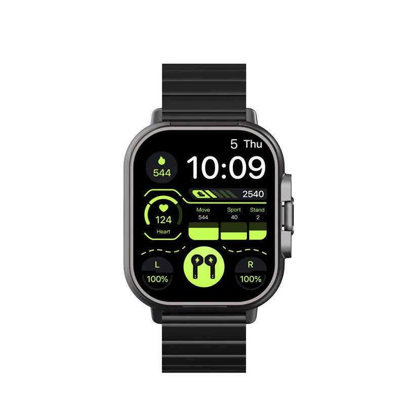 ⌚Smartwatch and Bluetooth headset 2-in-1, full-screen touch, Bluetooth calling, sports watch with heart rate and blood pressure monitoring.