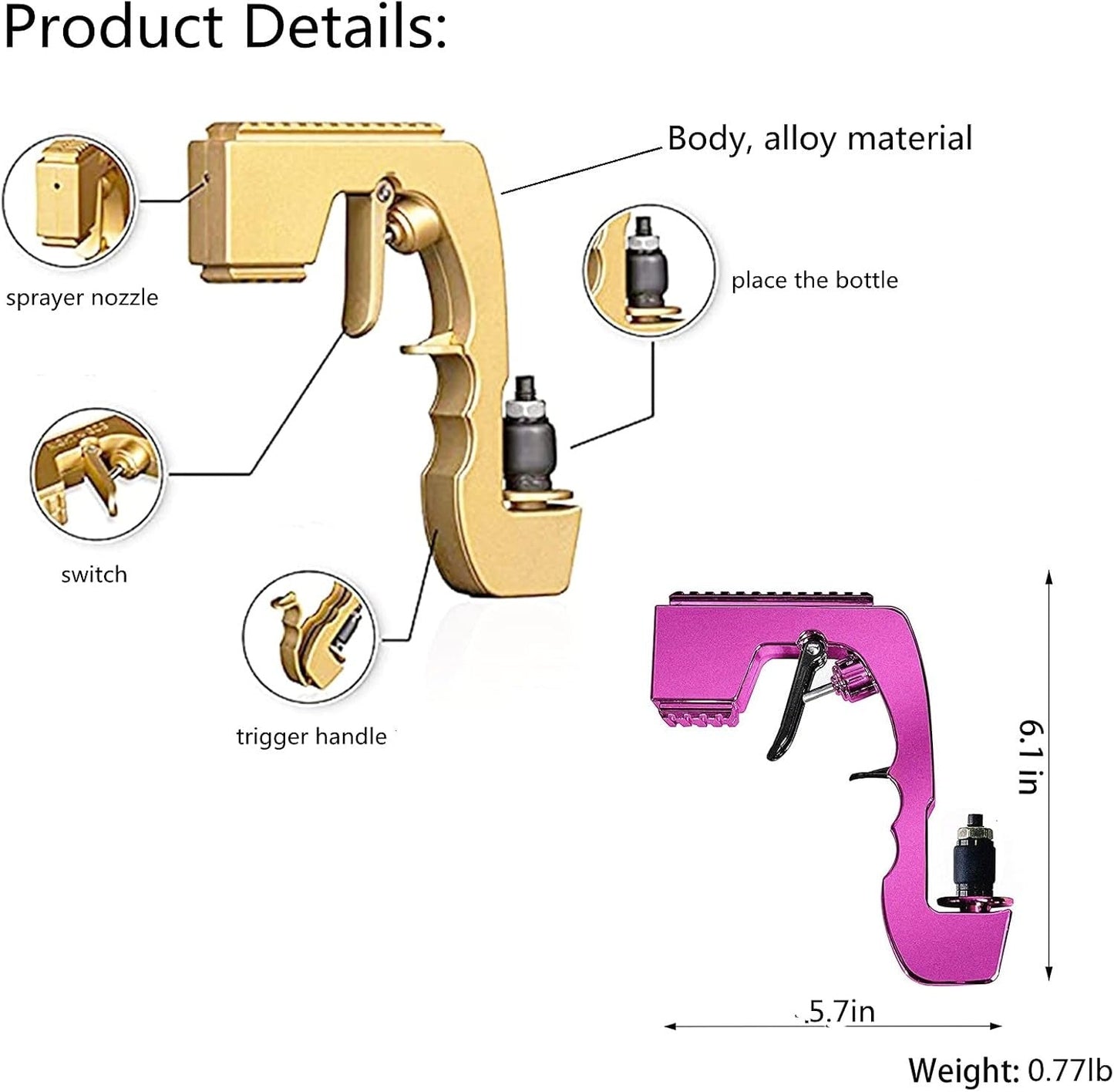 Champagne Gun Sprayer Premium Entertainment for Graduations Bachelor and Bachelorette Pool Parties Club Outings Brunches Other Celebrations